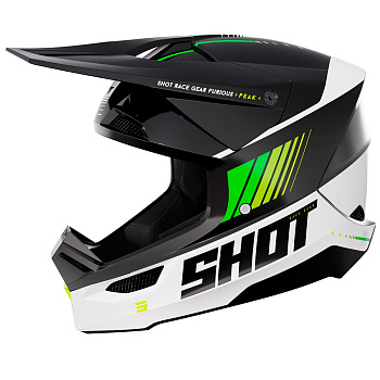 Шлем кроссовый SHOT FURIOUS PEAK Black/White/Green